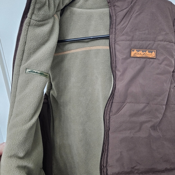 Womens Eddie Bauer Reversible Fleece Puffer Vest Brown Size 18/20 - Picture 3 of 9